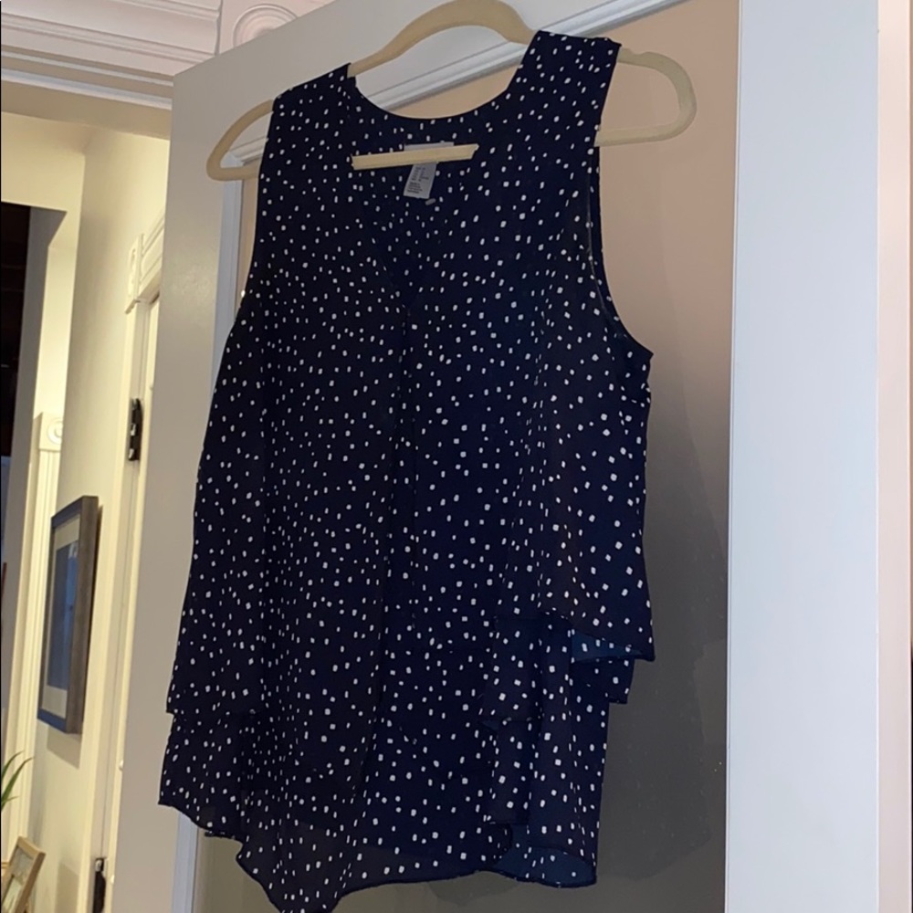 H&M Navy polka dot blouse